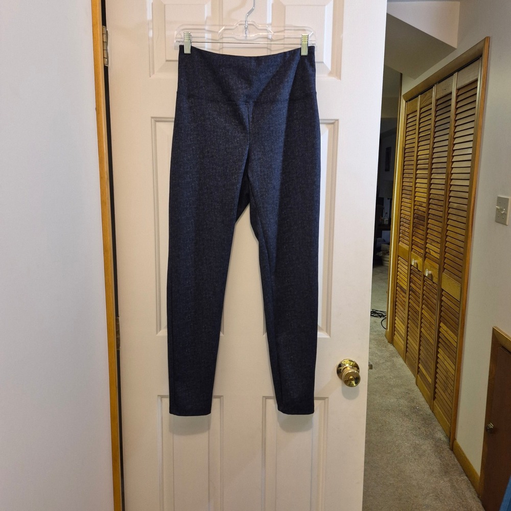 Alexander Jordan Womens Tummy Control Leggings Dark Wash Denim Print Size Medium